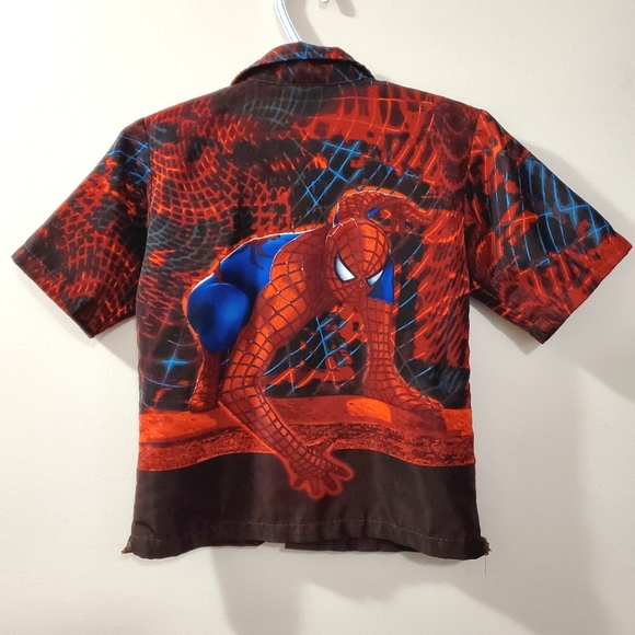 Spiderman 2 - Vintage 00s kids polyester button-up shirt - Size 6 - Picture 2 of 7